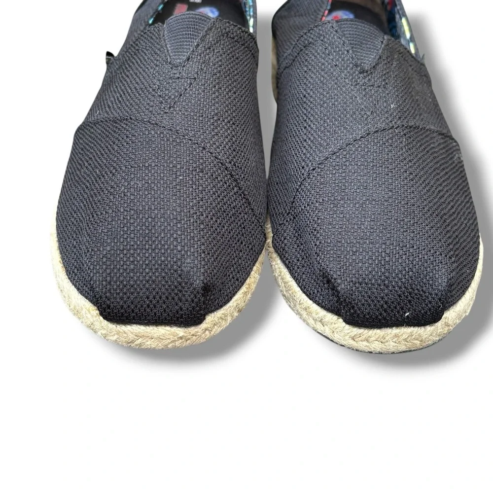 BOBS from Skechers Women's Black Canvas High Jinx Espadrille‎ Flats Size 8